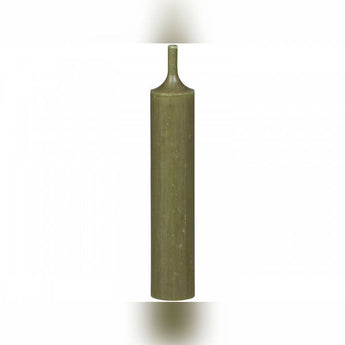Chic Antique olive short dinner candle with 4.5-hour burn time, elegant wax candle for dining table decor.