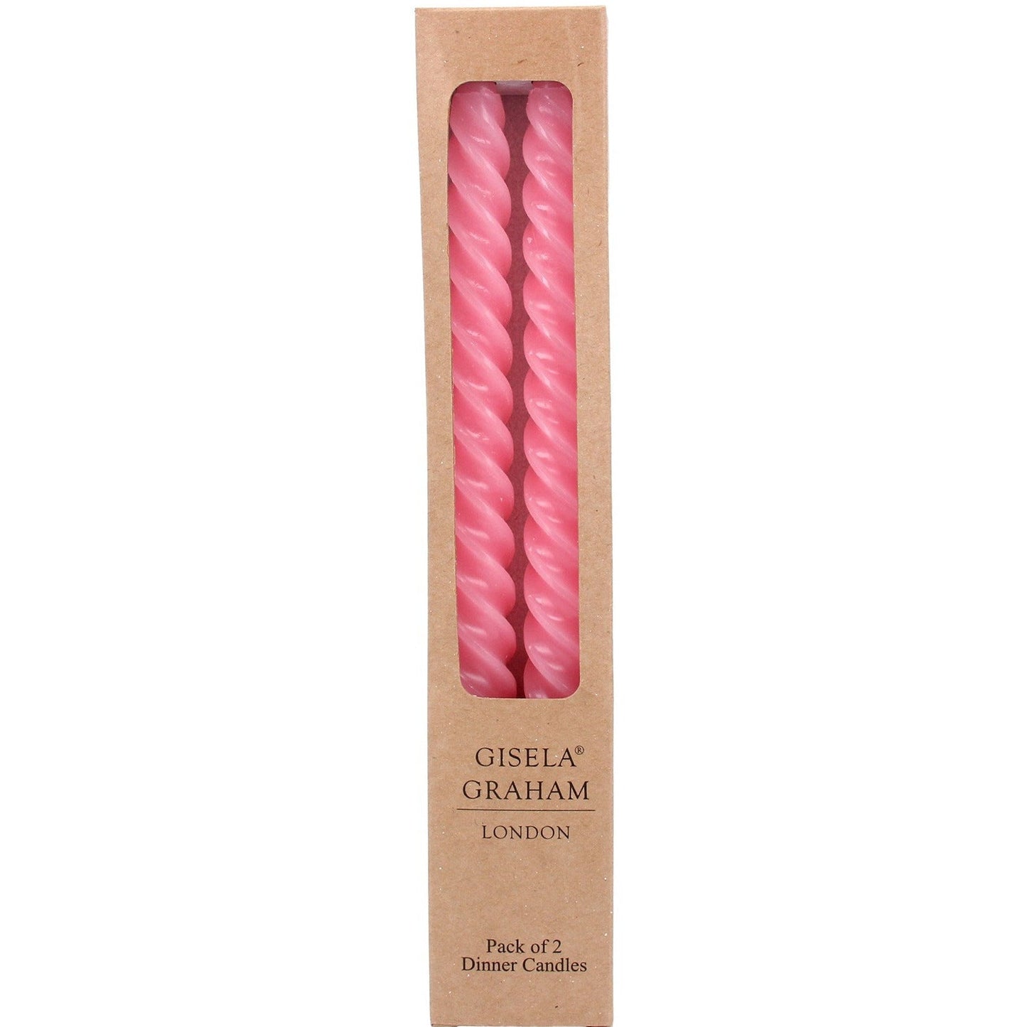 Pastel Pink Twist Taper Candle 25cm Box Of 2 - Bumble Living