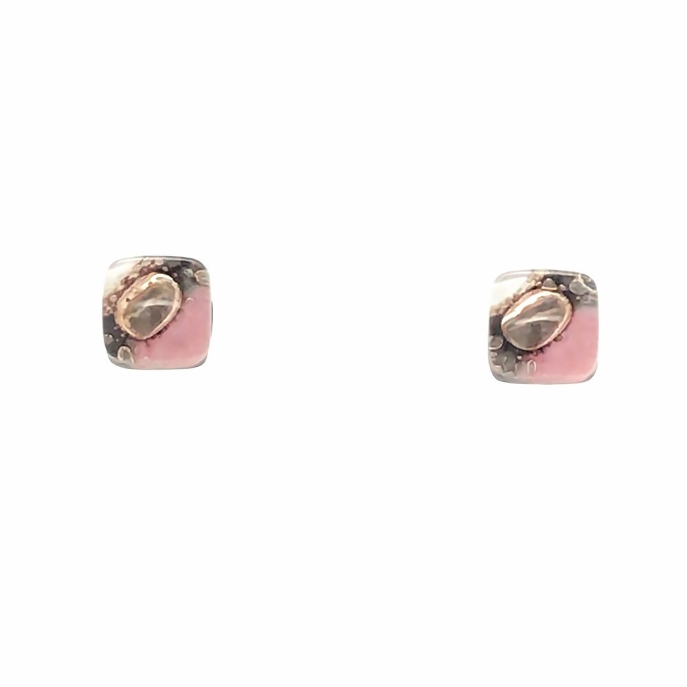 Pink and Grey Bubble Glass Earrings - Bumble Living