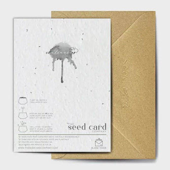 Pink bouquet thank you plantable seed greeting card from The Seed Card Company, featuring floral design on textured paper.