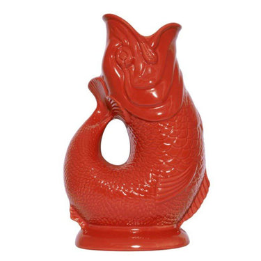 Red Original Gluggle Jug XL, a ceramic decorative jug with a playful spout and handle, designed by The Gluggle Jug Factory.