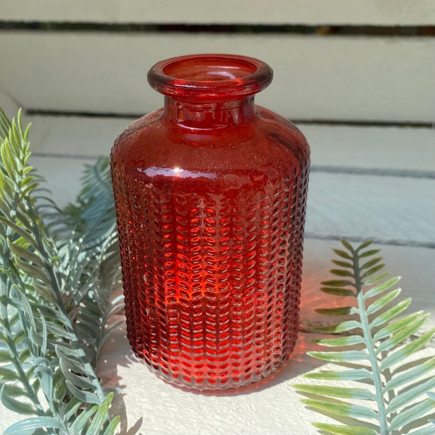 Red Stem Design Bottle Vase - Bumble Living