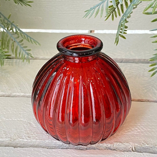 Red Stripe Design Bottle Vase - Bumble Living