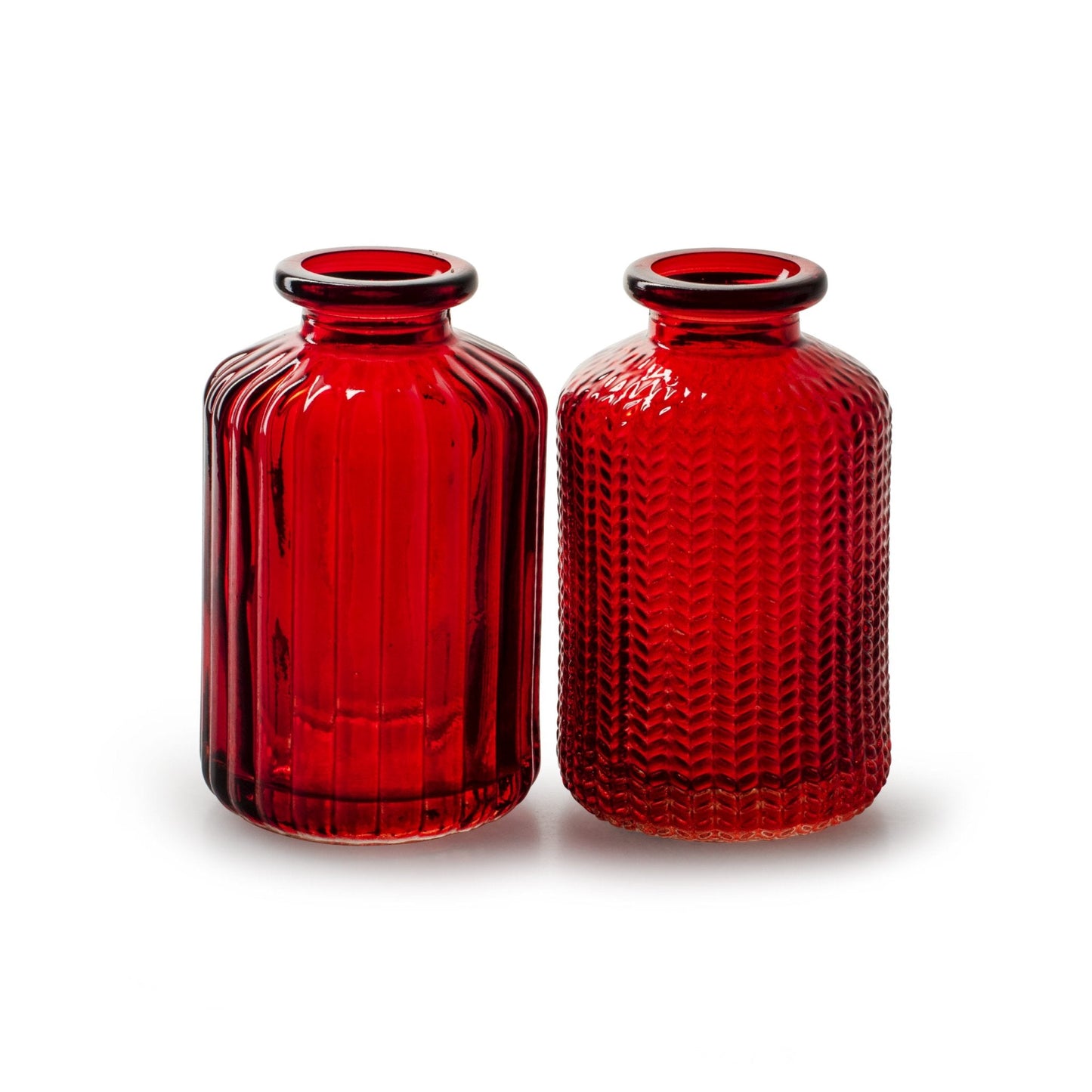 Red Vertical Pattern Bottle Vase - Bumble Living