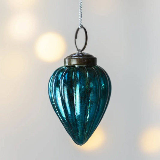 Ribbed Gourd Decoration Teal - Bumble Living