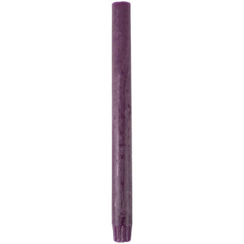 Rustic dinner candle in amethyst color by Grand Illusions, featuring a textured, handcrafted appearance for elegant table settings.