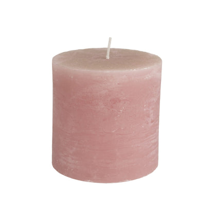 Rustic Pillar Candle Dusky Pink 100x100mm - Bumble Living