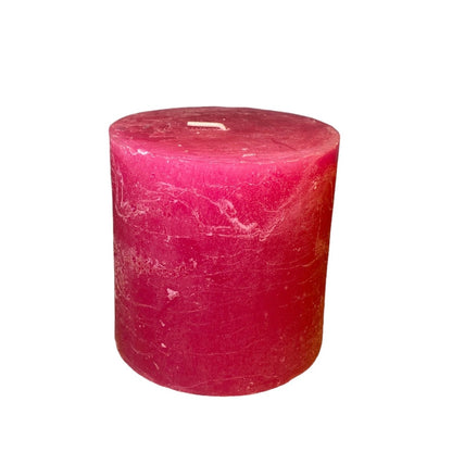 Rustic Pillar Candle Fuchsia 70x75mm - Bumble Living