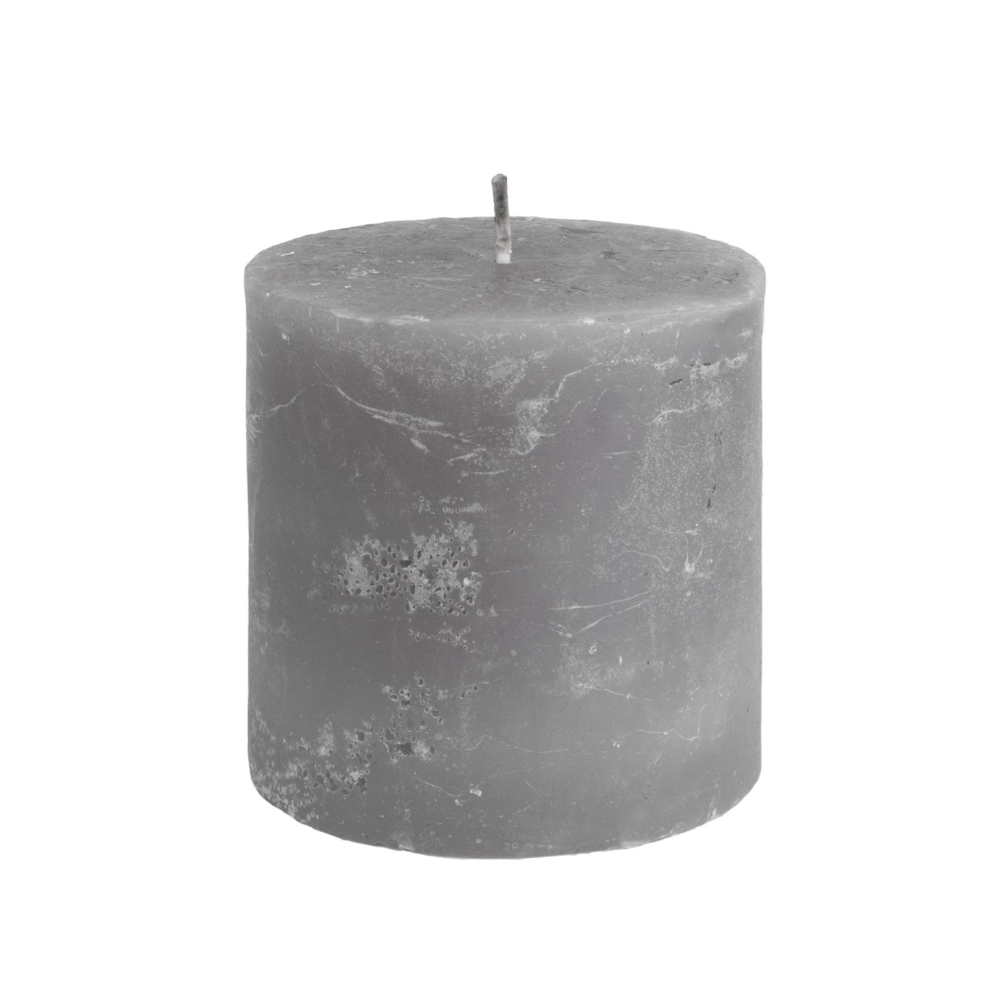 Rustic Pillar Candle Light Grey 100x100mm - Bumble Living