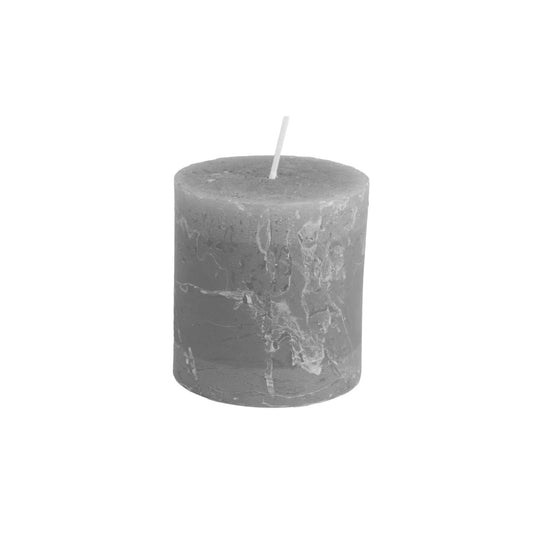 Rustic Pillar Candle Light Grey 70x75mm - Bumble Living