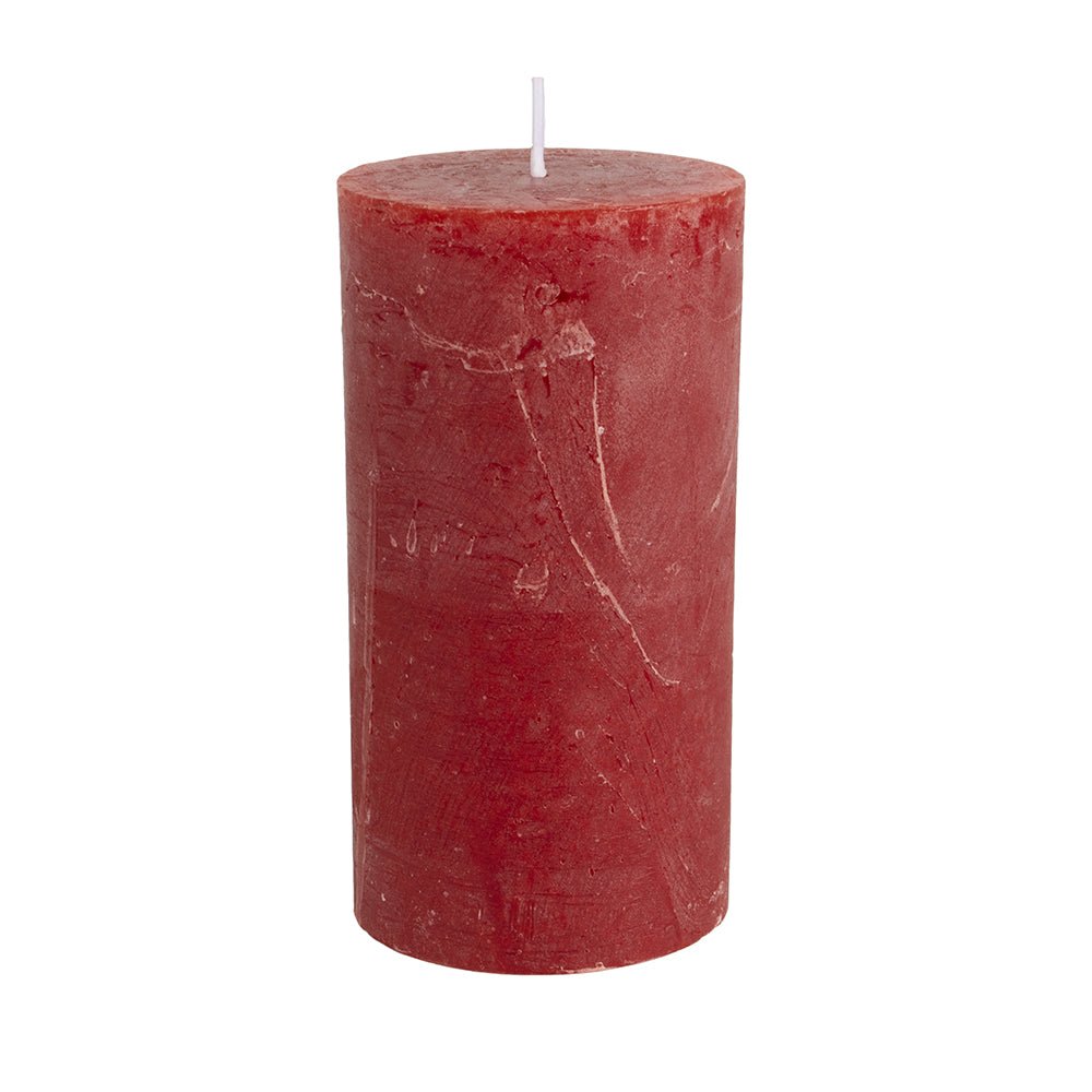 Rustic Pillar Candle Lipstick Red 70x130mm - Bumble Living