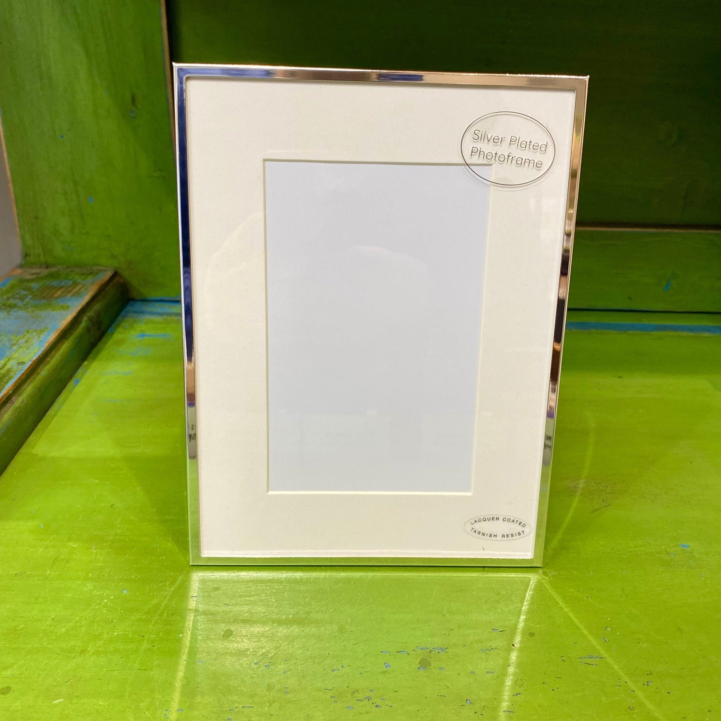 Silver Plated Photo Frame White Border 4" X 6" - Bumble Living