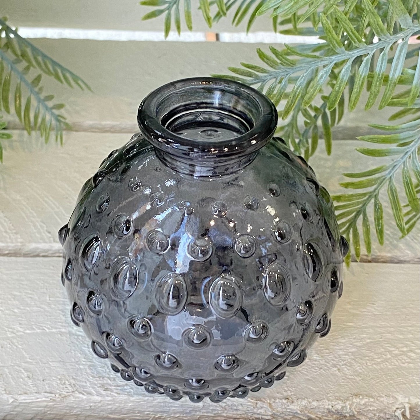 Slate Grey Bubble Stripe Round Jive Vase - Bumble Living