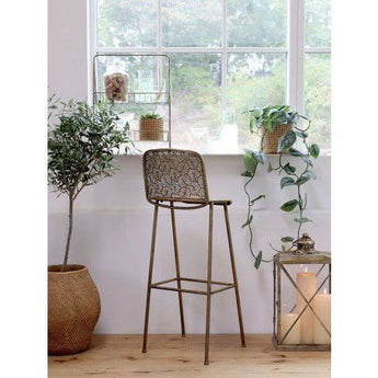 Small glass and steel cross lantern by Chic Antique featuring a decorative cross design and a metal handle for outdoor or indoor use.