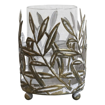 Chic Antique small leaf décor candle holder with intricate leaf design, perfect for enhancing home accents.