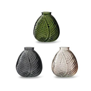 Small Stone Celeste Vase by Casa Verde, ceramic vase with a textured blue-gray finish, ideal for floral arrangements.