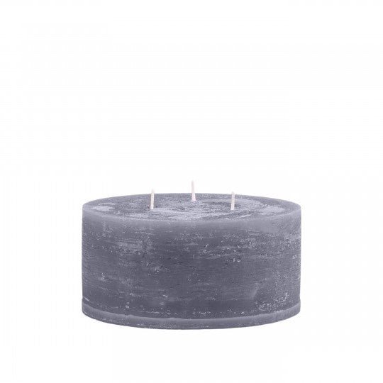 Stone Rustic 3 Wick Pillar Candle 42 hours - Bumble Living