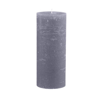 Stone rustic pillar candle by Chic Antique, 150-hour burn time, features textured stone finish, perfect for cozy home decor.