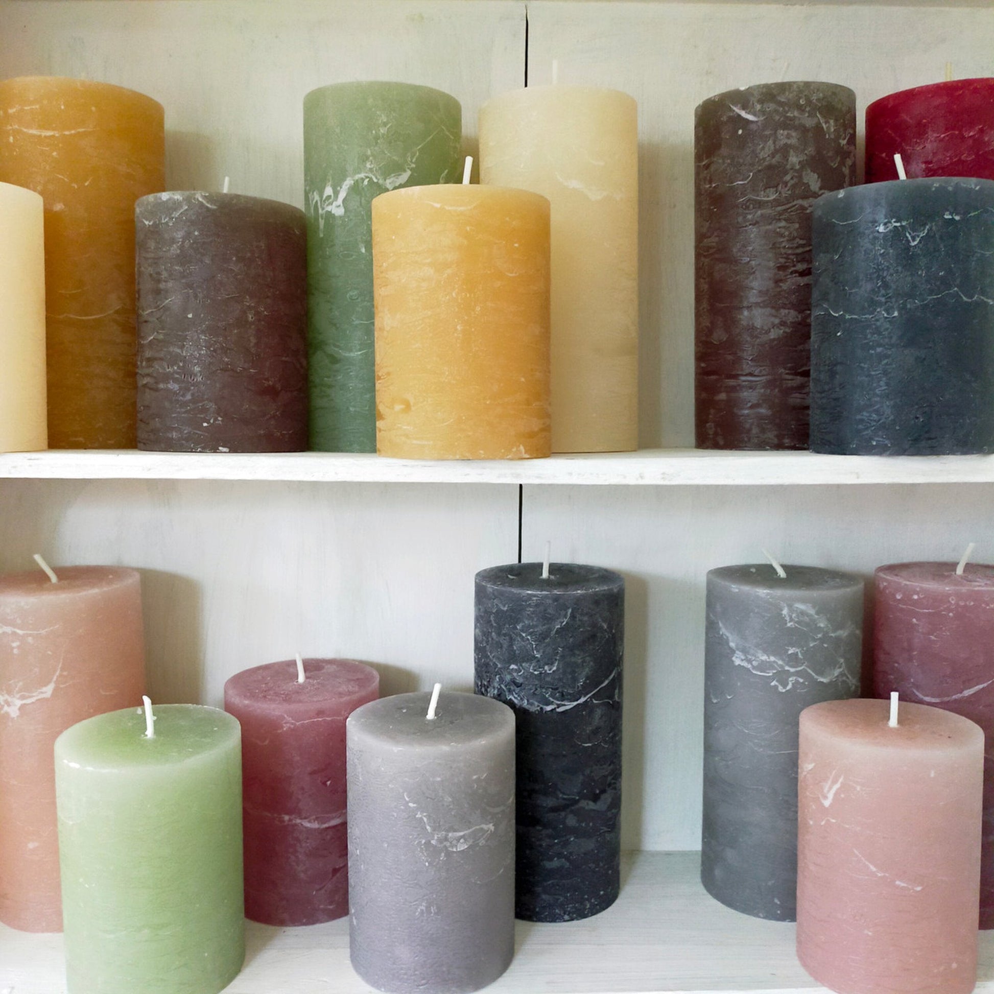 Stone Rustic Pillar Candle 60 hours - Bumble Living