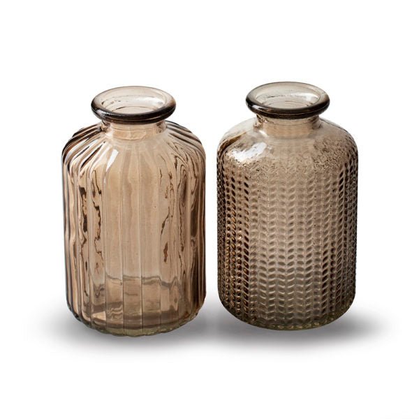 Stone Vertical Pattern Bottle Vase - Bumble Living