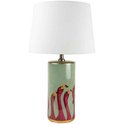 Tall Lamp Flamingo Heads With White Shade - Bumble Living