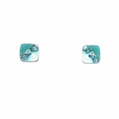 Teal Bubble Glass Earrings - Bumble Living