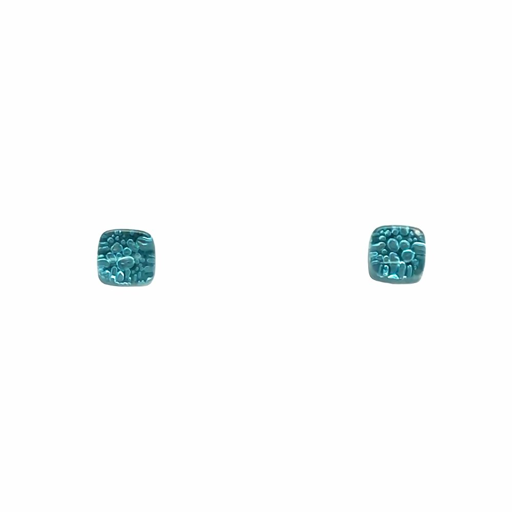Teal Bubble Glass Small Earrings - Bumble Living