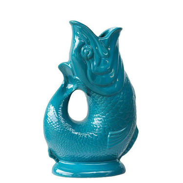 Teal Original Gluggle Jug XL with distinctive spout and handle, made by The Gluggle Jug Factory, showcasing its classic design.
