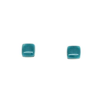 Turquoise Bubble Stud Medium Earrings by Bumble Living featuring round, bubble-shaped turquoise earrings with a silver post.