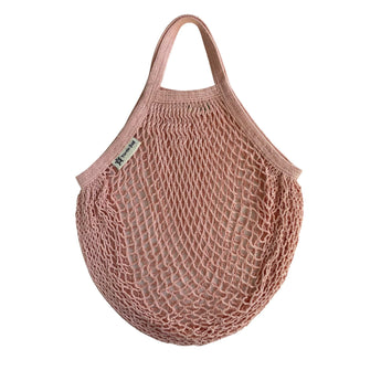 Turtle Bags organic short-handled string tote bag in blush color, lightweight and eco-friendly for everyday use.