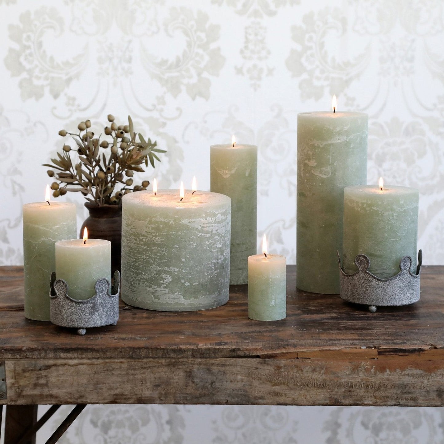 Verte Rustic 3 Wick Pillar Candle 80 hours - Bumble Living