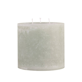 Chic Antique Verte Rustic 3-Wick Pillar Candle with 80-hour burn time, featuring a textured rustic design.