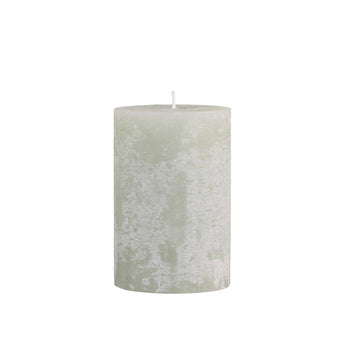 Chic Antique Verte Rustic Pillar Candle with 90-hour burn time, featuring a textured, natural finish perfect for rustic decor.