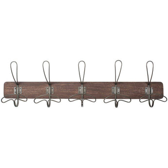 Vintage-style coat rack with multiple metal hooks from Grand Illusions, featuring an antique finish and classic design.