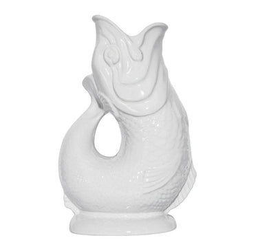Large white Gluggle Jug by The Gluggle Jug Factory, featuring a classic design and distinctive spout for decorative use.