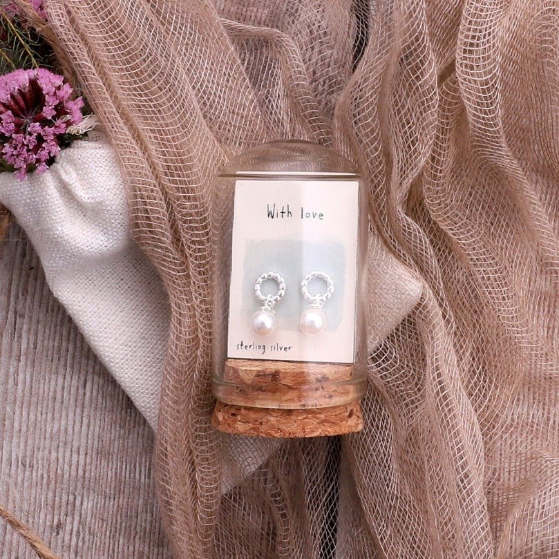 With Love Pearl and Circle Earrings - Bumble Living
