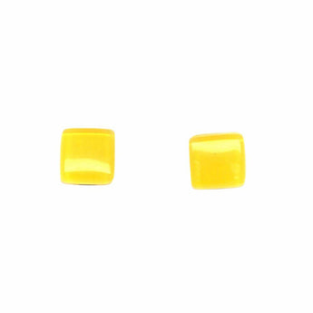 Yellow large stud earrings from Bumble Living, featuring bold, vibrant jewelry with a sleek design.